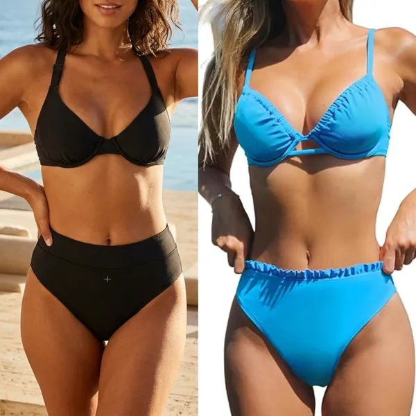NWT Cupshe Lot of 2 Two Piece Bikinis 2-PC Bathing Suit Swim Beach Paddle Sz M - Image 2