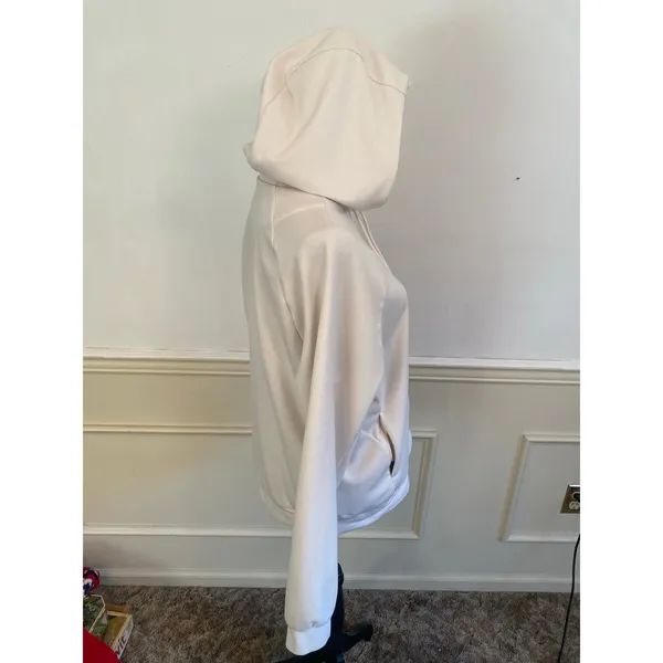 Nike Women’s Cream Fleece Pullover Hoodie Sweatshirt Embroidered Mini Swoosh - Image 4