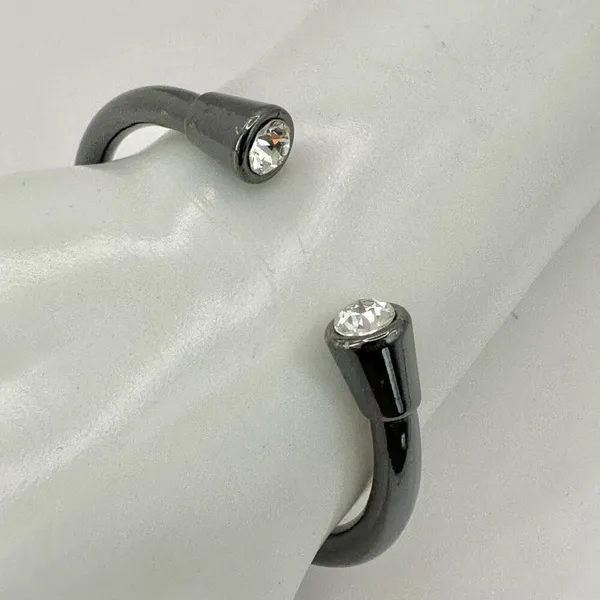 Grey rhinestone open cuff bracelet Gray - Image 2