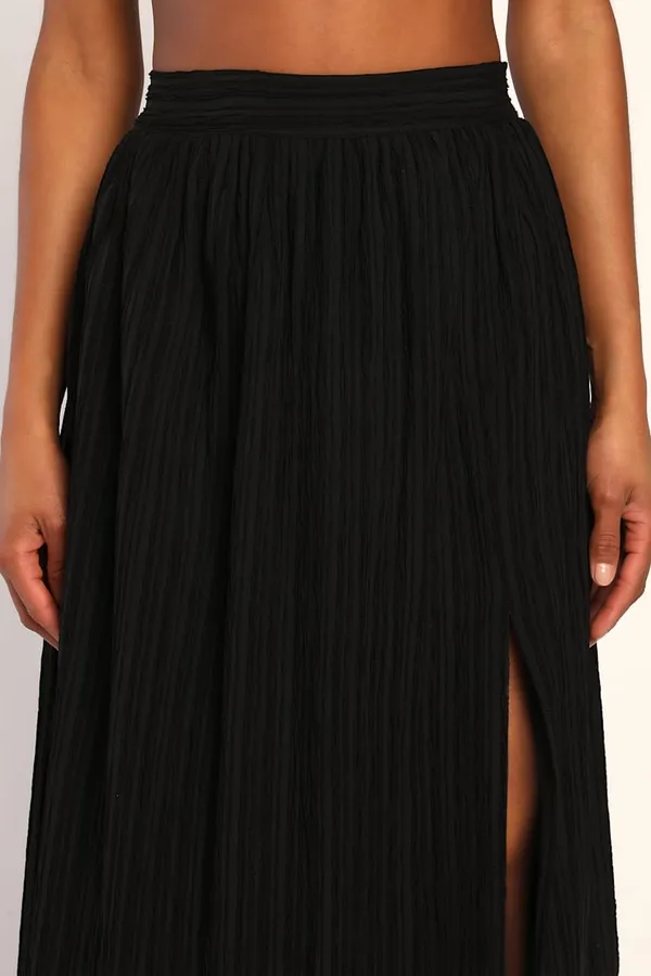 New Lulus Midsummer Memories Black Mid-Rise Maxi Skirt Size Small MSRP $45 - Image 4