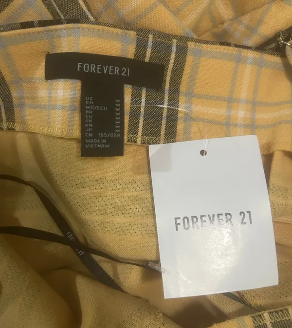 Forever 21 yellow Plaid mini Dress Clueless Cher - Image 8