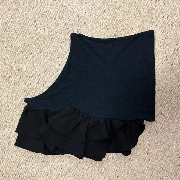 NWT By Anthropologie Ruffled One-Shoulder Top in Black Women’s Size Small - Image 6