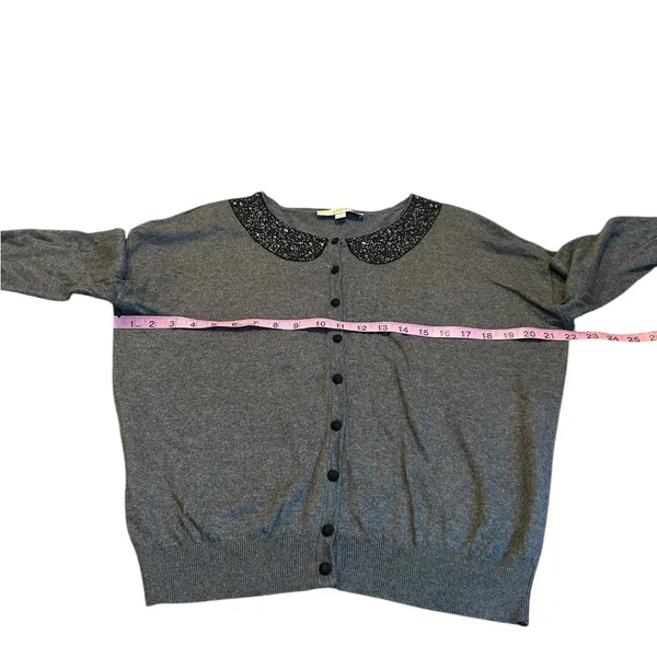 LOFT beaded cardigan with 3/4 sleeves - Image 3