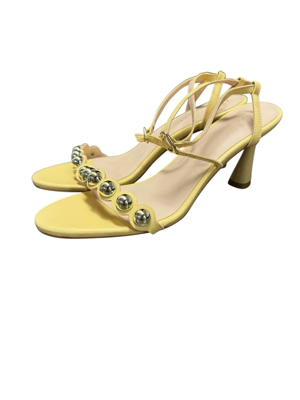 Tuckernuck Ava Heels Open Toe Ankle Strap Sandals Light Butter Yellow 6.5 $275 - Image 6