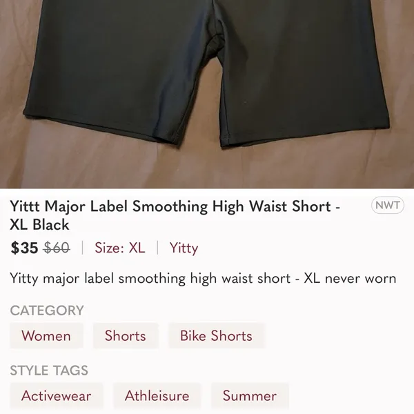 Yitty high rise Major label smoothing black bike short size M - Image 6