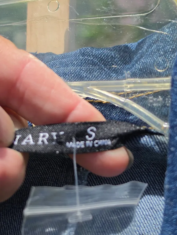 Double-Breasted Denim Vest in Dark Blue with Gold Buttons Small - Image 6