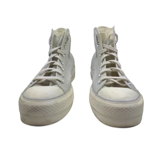 Converse Shoes Womens 9 CTAS Lift Platform‎ Metallic Silver Sneakers 571082C - Image 4
