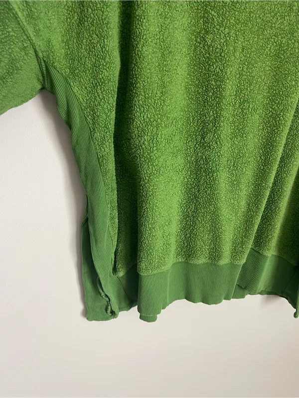AERIE | Bright Green Terry Sherpa Crewneck Oversized Pullover Sweater Sz XXL - Image 5