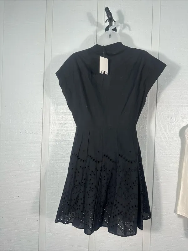 Zara Black Short Sleeve Dress Size Medium NWT - Image 6