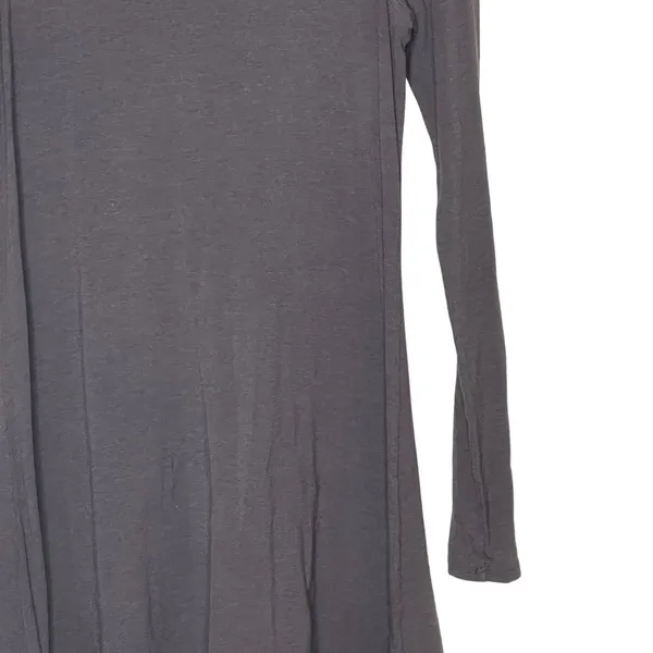 Express Women's T-Shirt Dress Long Sleeve Fit &‎ Flare Stretch Crewneck Gray XS - Image 3