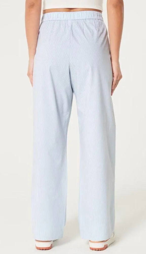 Hollister poplin wide leg sleep blue and white pj pants size small. NWOT! - Image 3