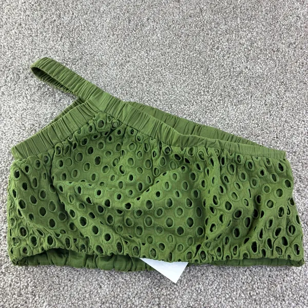 Marie Oliver Womens Pesto Giselle One‎ Shoulder Eyelet Cotton Boho Luxury New - Image 11