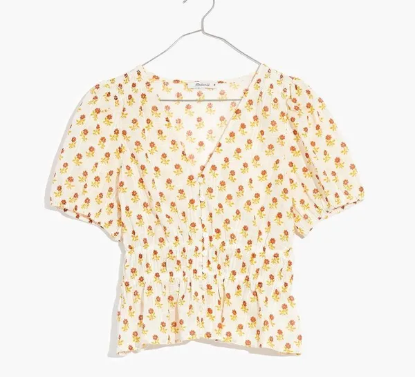 Madewell Sophia short - sleeve Top in wild calendula block print - Image 2