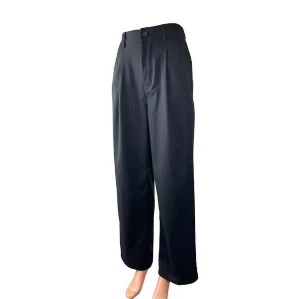 Urban Outfitters Women's Black Pleated High Rise Wide Leg Trousers Pants Size S - Image 3