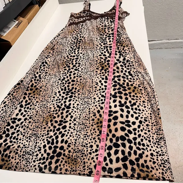 Linea Donatella animal print maxi dress sz large‎ adjustable straps stretchy - Image 4