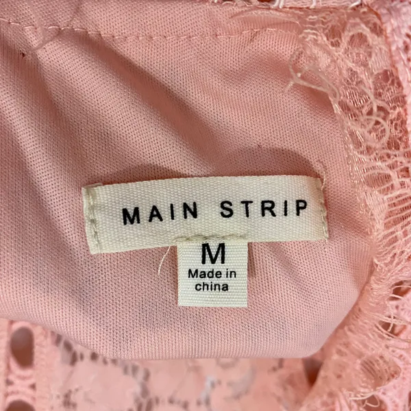 Main Strip Women’s Sleeveless Open Back Lace Mini Dress Pink NWOT - Image 5