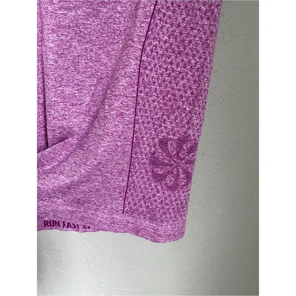 Nike Seamless Short Sleeve Top Size S Heather Maroon Pink - Image 6