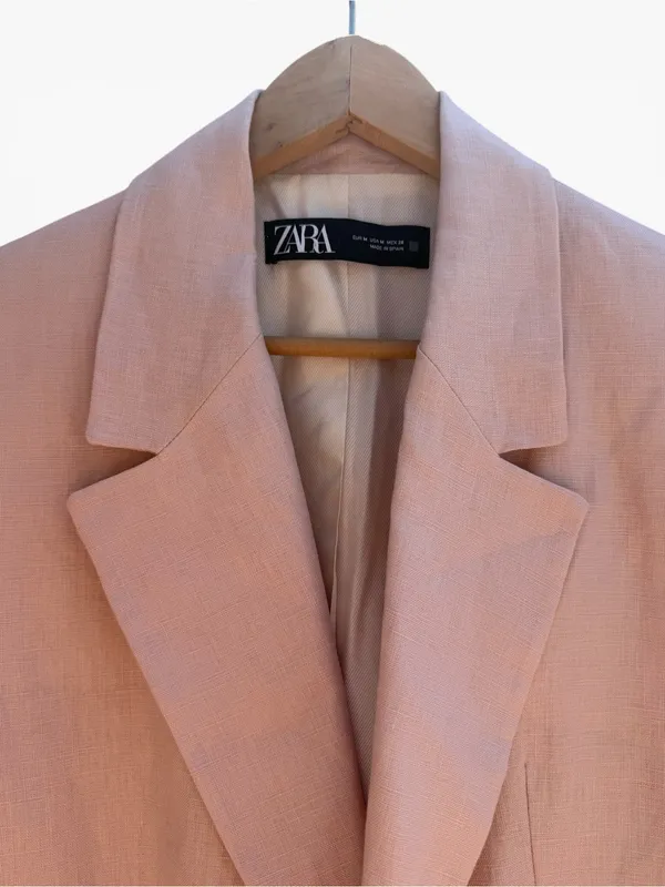 ZARA Linen Relaxed Blazer - Image 2