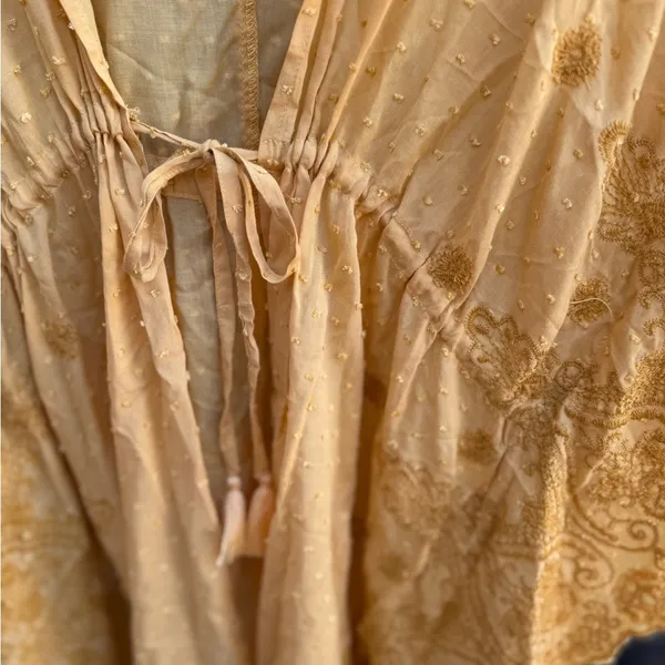 Blue Rain Bohemian Mustard Yellow Kimono - Image 4