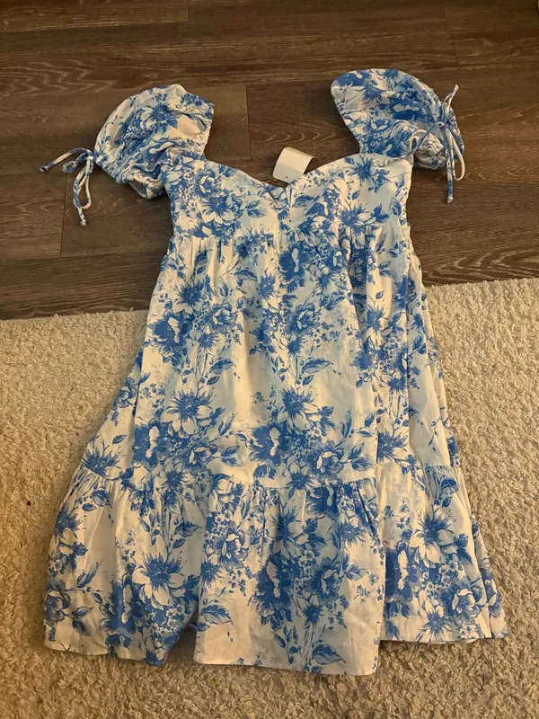NWT Hazel and Olive When You Think of Me Babydoll Mini Dress Floral Print. Size Medium - Image 4