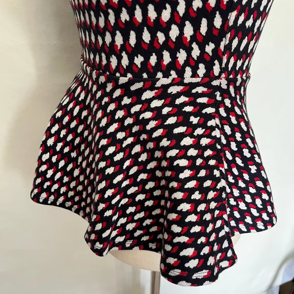 Eri Ali Effie Peplum Womens Top Sz XS Office Coquette Mod Knit Anthropologie - Image 9