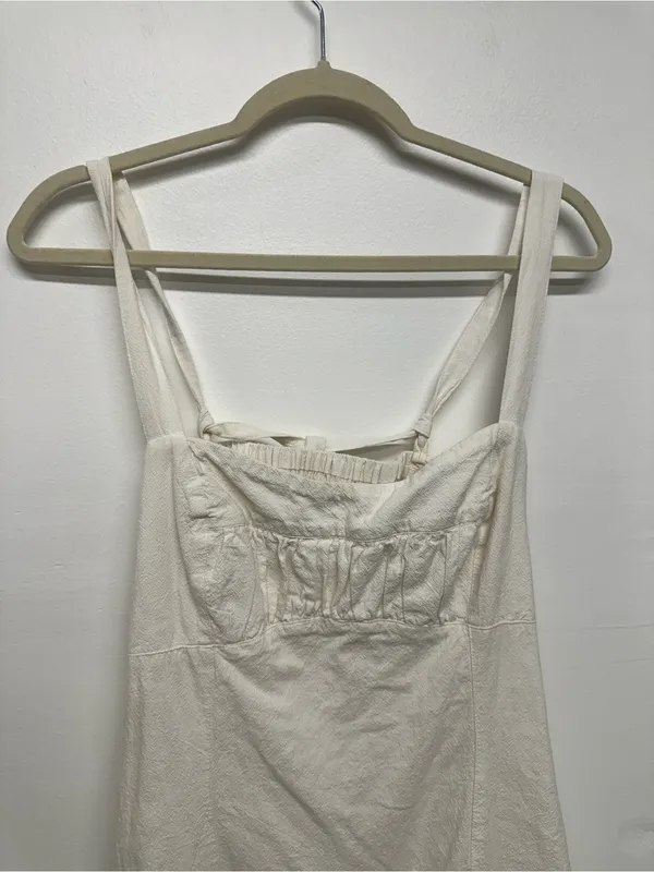 Free People Azasia Mini Dress - Ivory - Open Back - Size L - Image 11