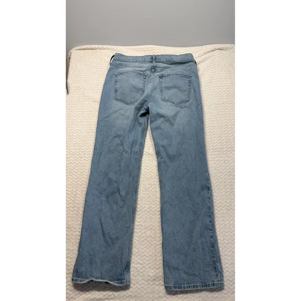 Gap Relaxed Straight Mid Rise Light Wash Blue Denim Jeans Size 30 10R 4435 - Image 2