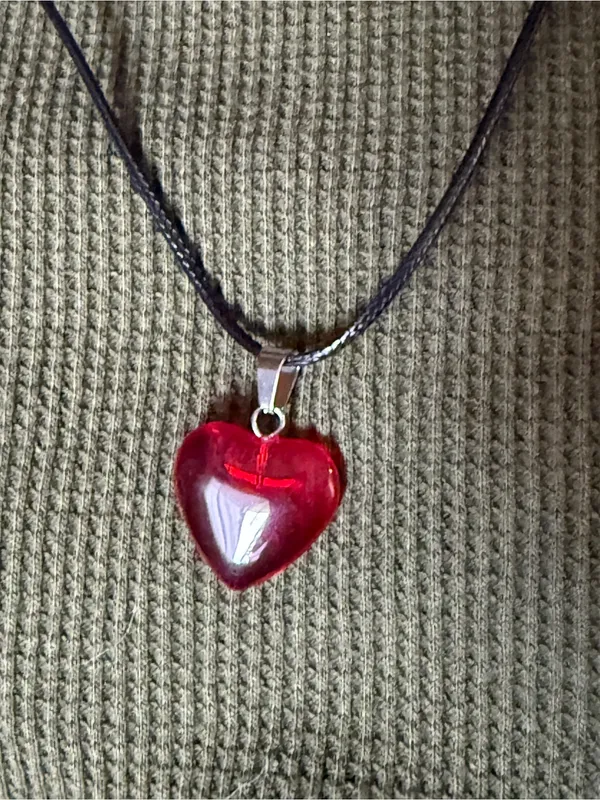 Red Heart Pendant Necklace by - Image 2