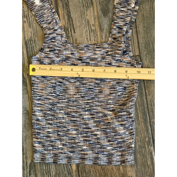 Abercrombie & Fitch Ribbed Knit Tank Top Brown Blue Square Neck Medium‎ Y2K Boho - Image 4