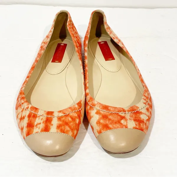 Reed Krakoff Size‎ 5.5 Orange Printed Cap Toe Ballet Flat - Image 2