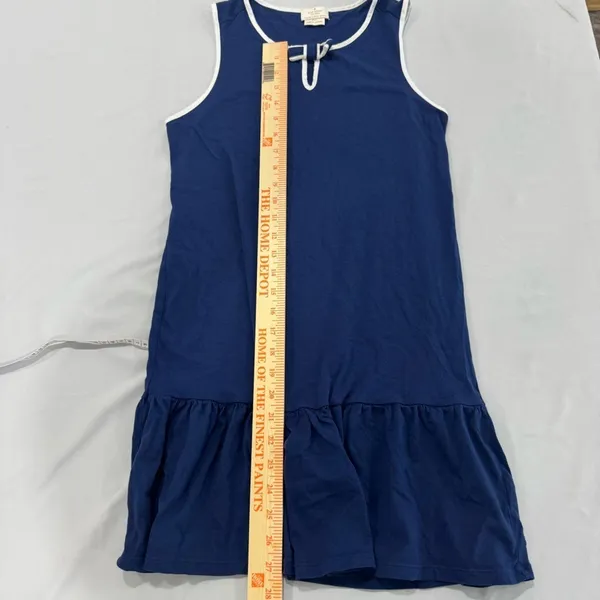 Kate Spade Navy Blue Sleeveless Bow‎ Keyhole Ruffle Hem Shift Dress Small - Image 4