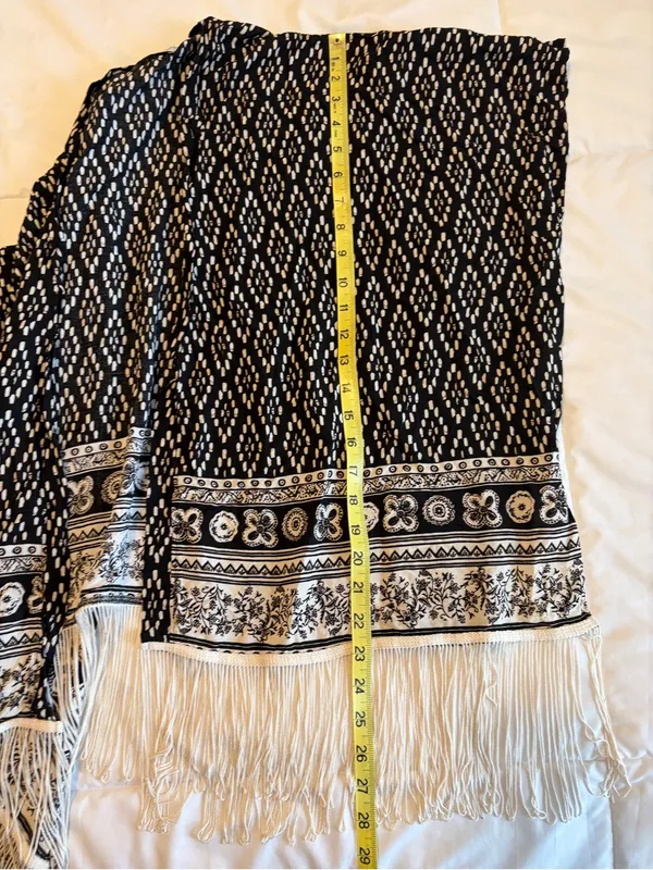Abercrombie & Fitch Kimono Shawl Swim Suit Cover Up One Size Fringed Boho W4 - Image 8
