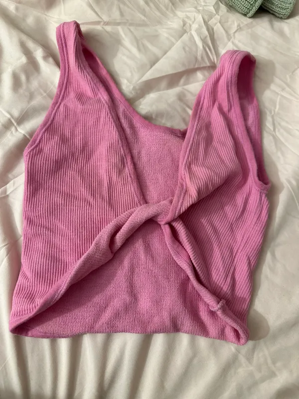 Urban Outfitters bubblegum pink twist front top - Image 2