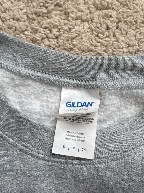 Gildan Living On A Prayer Heavy Blend Grey Crewneck Sweatshirt - Image 3