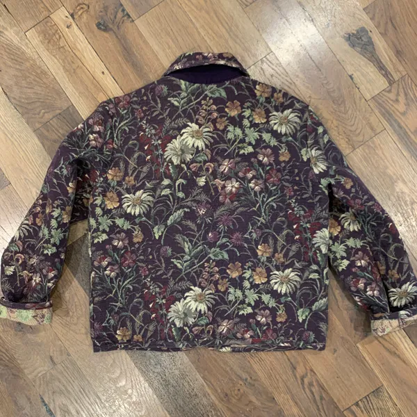 Purple Floral Blazer Size Petite Small - Image 3