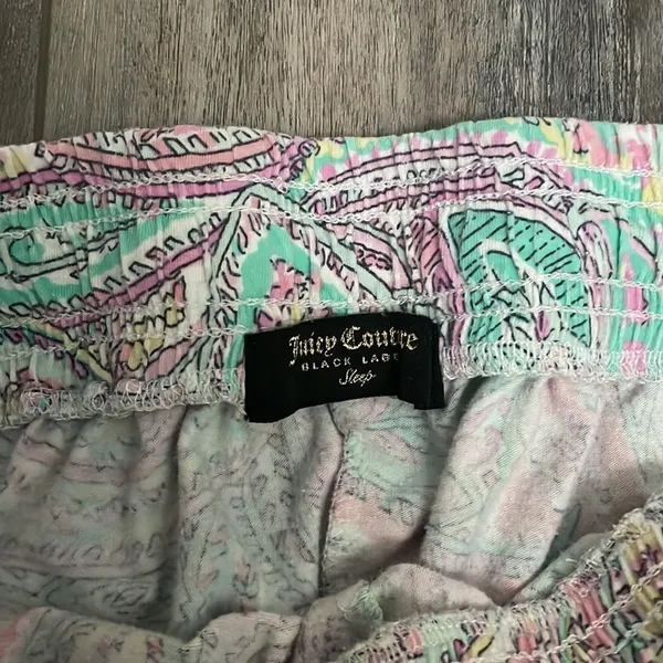 Juicy Couture Black Label Pajamas Paisley Spaghetti Racerback Size Medium - Image 7
