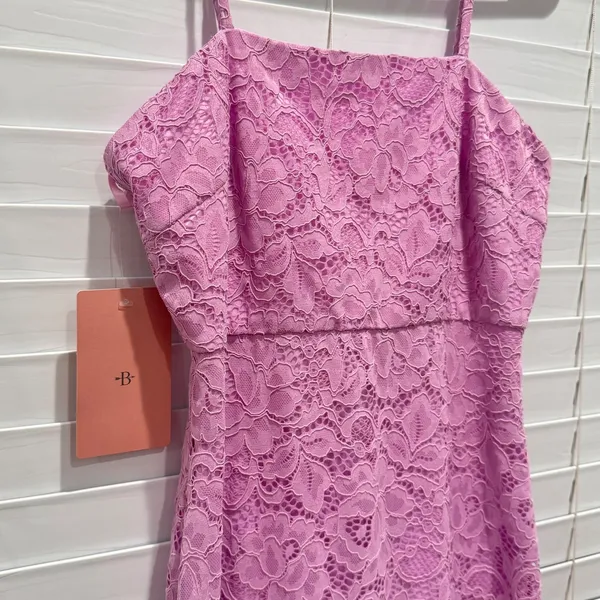 NEW BHLDN Anthropologie Maria Purple‎ Pink mauve Sleeveless Lace Midi Dress XS - Image 3