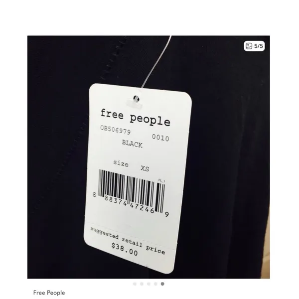 FREE PEOPLE We the Free Oversized Black Halter Tank Top Flowy Size Small S - Image 5