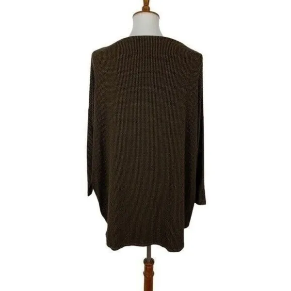 Bryn Walker Houndstooth Oversized Knit Tunic Top‎ Brown XXS - Image 5