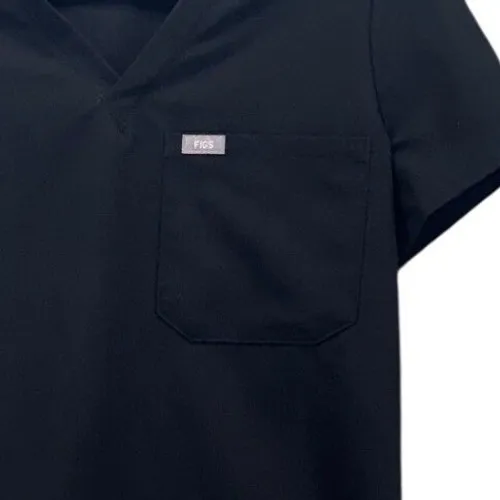 FIGS Technical Collection Womens XS Black V-Neck Short Sleeve Scrub Top FW1000 - Image 4