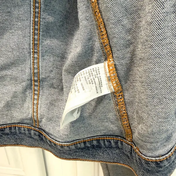 Hollister Womens S Hooded Denim Jacket Button Closure Blue Gray - Image 8