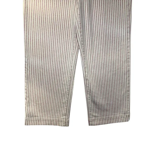 PAIGE Nellie‎ Culotte High Rise Pink White Striped Wide Leg Jeans Size 26 - Image 5