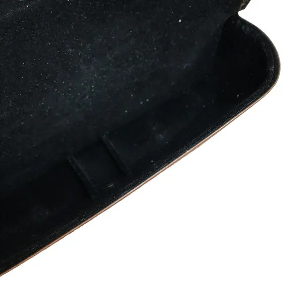 Ray-Ban Brown Faux Leather Sunglasses Case With Button Closure & Black Lining - Image 4