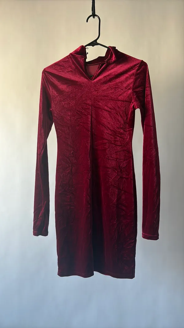 Windsor Red Velvet Dress - Image 2