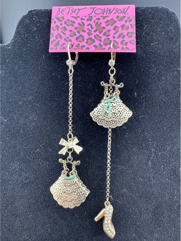 Betsey Johnson Gold Tone Asymmetrical Dress and Shoe Dangle - Image 2