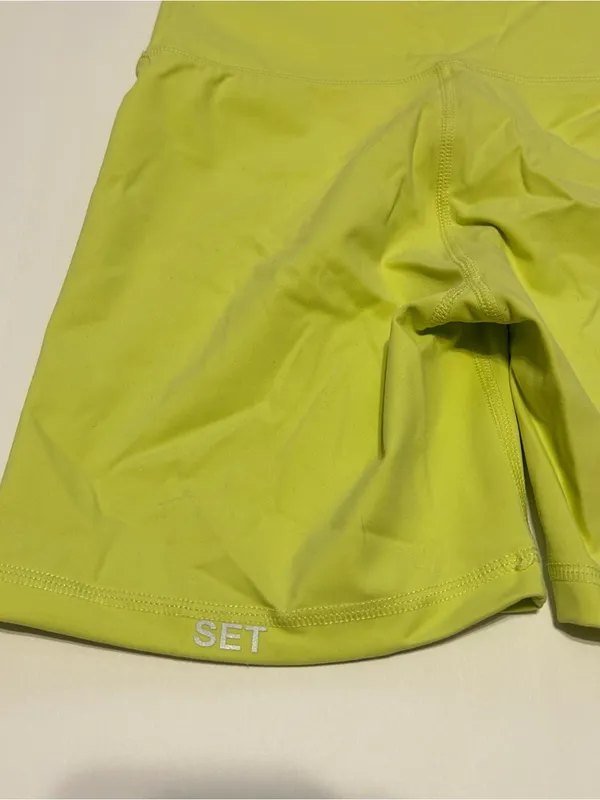 Bright Yellow Set Active SportBody Set Sports Bra Tank Top and Shorts Set - Image 3