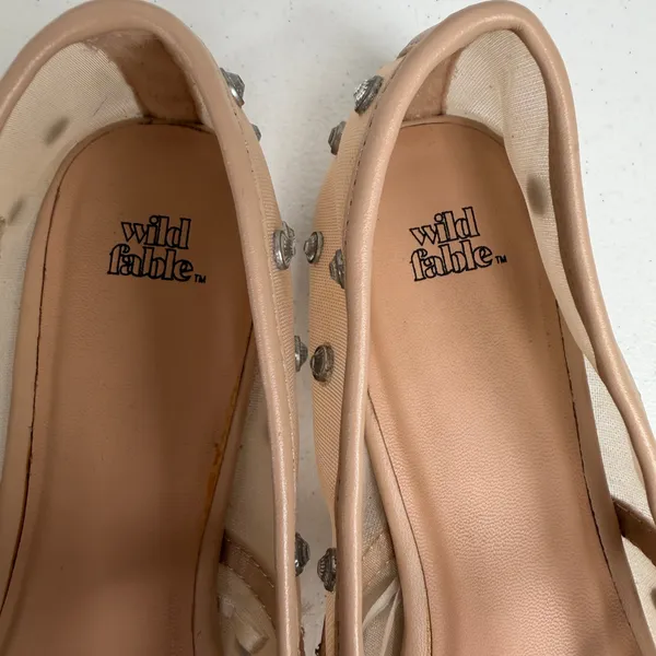 Wild Fable 9.5 Mary Jane Elsa Mesh Ballet Flats Studded Beige Buckle Strap Shoes - Image 6