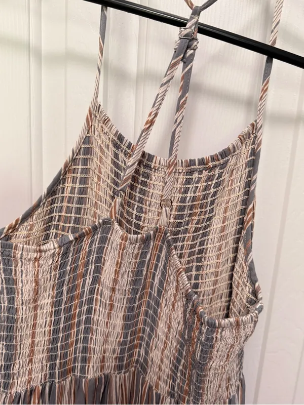 Angie‎ Striped Smocked Maxi Dress Small Boho Coastal S - Image 6