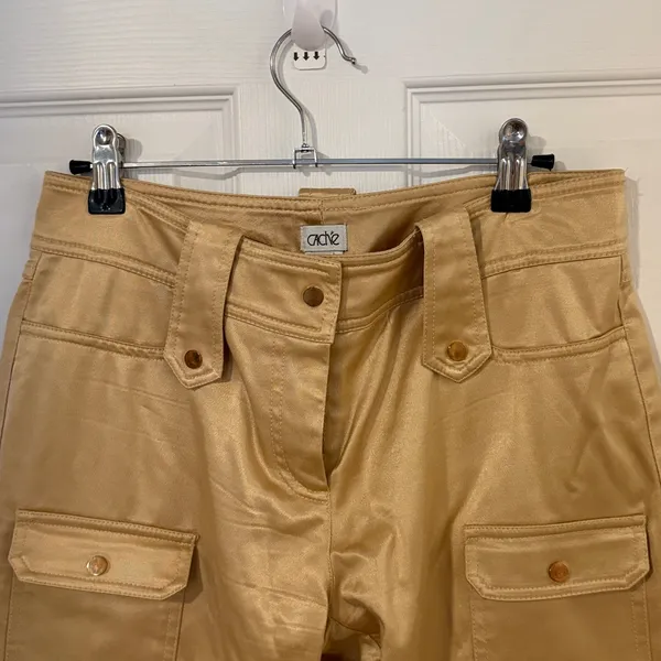 Cache gold/Beige Pants with Utility Pockets SZ 4 - Image 3