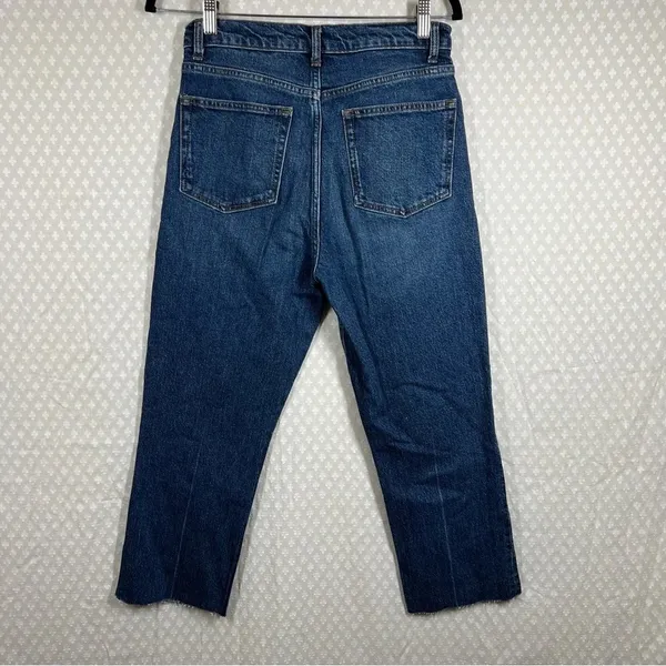 Reformation Dark Wash Liza Ultra High Rise Straight Crop‎ Jeans - Image 4